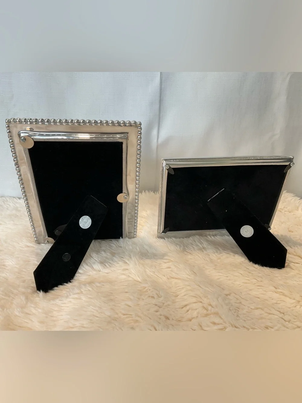 Mariposa Silver Beaded Love Photo Frame Duo